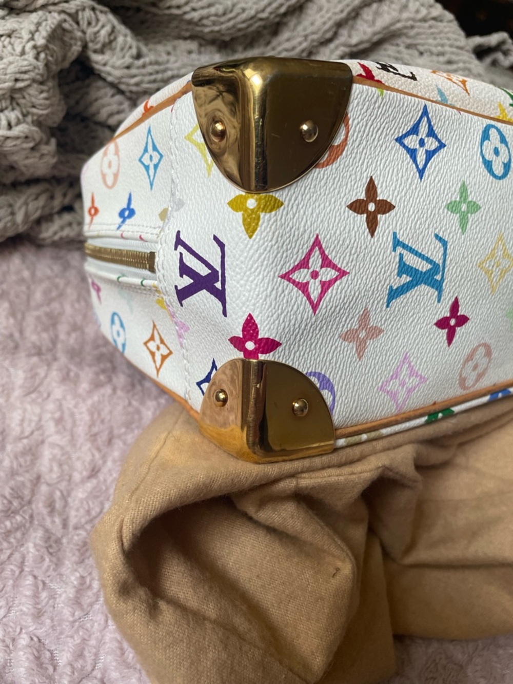 Louis Vuitton White Murikami Monogram Trouville - Picture 6 of 11